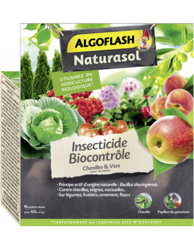 ALGOFLASH NATURASOL Insecticide biologique polyvalent Vers et Chenilles 40 g