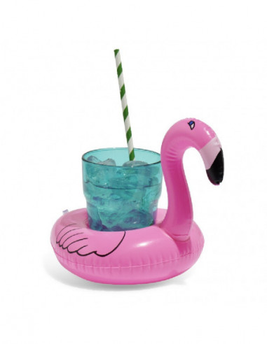 DIFFUSION Porte-verre gonflable flamant rose Ø 18cm