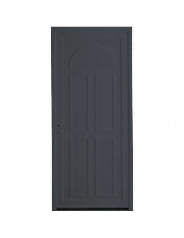 ALU Porte d'entrée Aluminium Soleil Plein L.930 x H.2160 mm droite gris anthracite