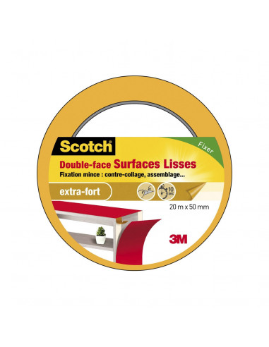 SCOTCH Double-face surfaces lisses - 20 m x 50 mm