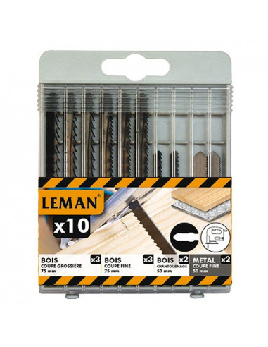 LEMAN Coffret lames de scie sauteuse - 10 pièces