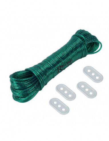 RIBIMEX PRIEC101 Corde à linge 10 M + 2 tendeurs