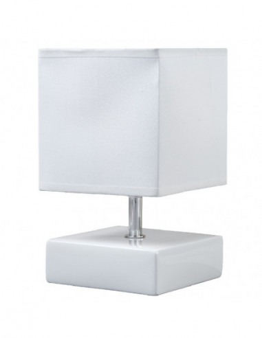 DIFFUSION 378525 Lampe carrée blanche - Dim. 13 x 13 x H.22 cm