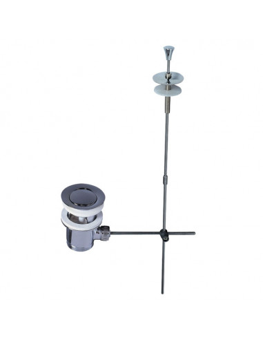 WIRQUIN 30720028 Bonde de lavabo fermeture à tirette en laiton chromé