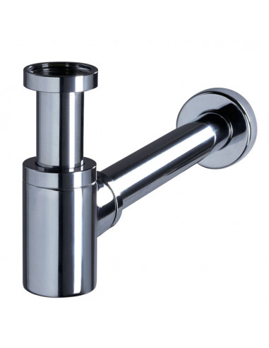 WIRQUIN 30718695 LINEIS MINI Siphon de lavabo design en laiton chromé - Ø32 mm