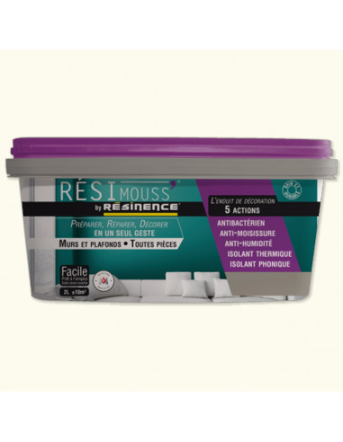 RESINENCE - Résimouss Enduit de décoration 5 actions - 2L, coton