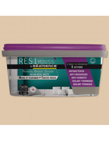 RESINENCE - Résimouss Enduit de décoration 5 actions - 2L, ficelle