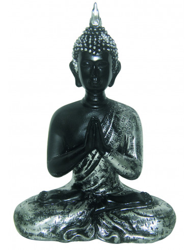 MARKET 7122-3 Bouddha en résine - 17 x H.24 cm