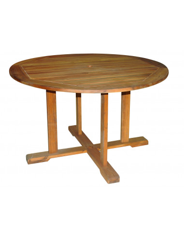 BEECHROW T30XS Table ronde en bois d'Acacia - Ø120 x H.73 cm