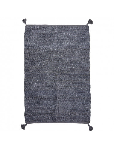 DIFFUSION 545896 Tapis rectangulaire jute bleu - 100 x 150 cm