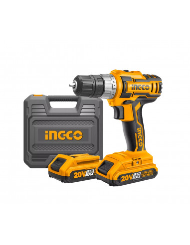 INGCO CDLI200215 Perceuse visseuse sans fil Lithium-ion 20V (2 batteries)