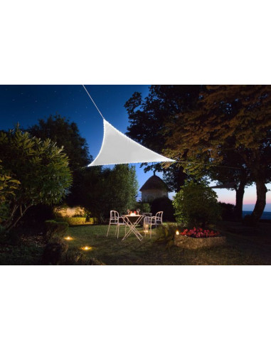 JARDILINE VSL360 Voile d'ombrage triangulaire blanc avec 107 leds - 3,60 m