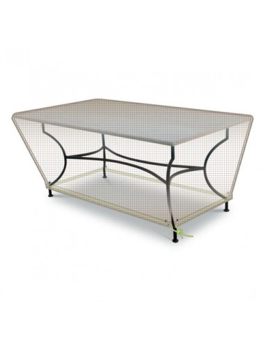 JARDILINE COT02 Housse de protection pour table rectangulaire 4-6personnes gris mastic opaque - 160 x 90 x H.50 cm