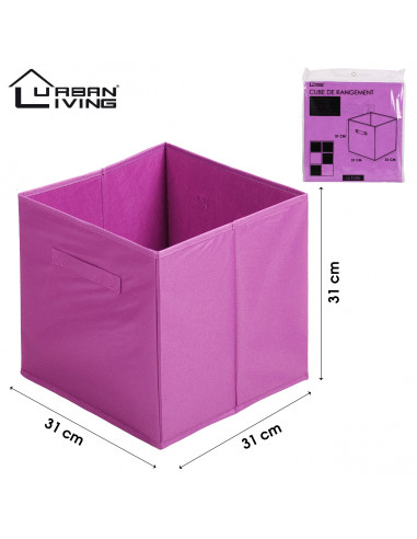 FORNORD 400170 Cube de rangement en toile INTISSE  - 31 x 31 x 31 cm, prune