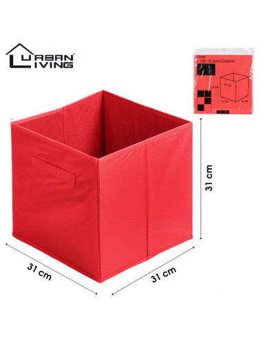 FORNORD 400173 Cube de rangement en toile INTISSE  - 31 x 31 x 31 cm, rouge