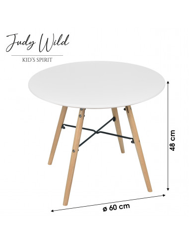 FORNORD 151409 Table enfant blanche - Ø60 x H.48 cm