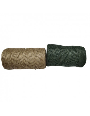 DIFFUSION 545234 Bobine fil de jute vert/naturel (x4) - 60 m