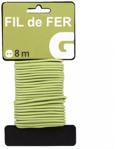 DIFFUSION  356793 Fil de fer plastifié Vert - Ø0,3 x H.800 cm