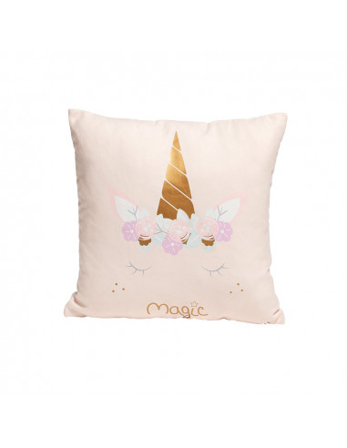 DIFFUSION 554831 Coussin Licorne rose - 40 x 40 cm