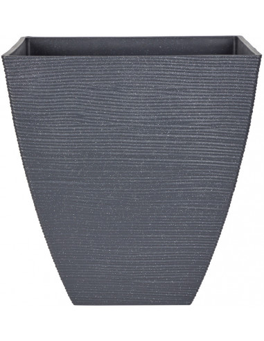 DIFFUSION 407123 Cache-pot effet granit gris anthracite - Ø39 x H.41,5 cm