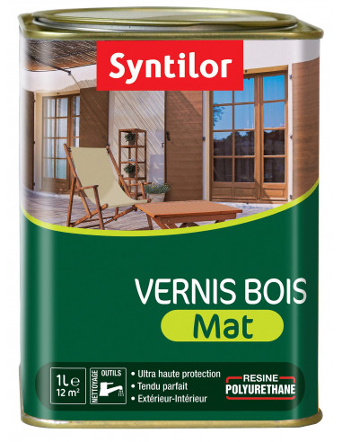 SYNTILOR Vernis BOIS extérieur basique incolore mat - 1L