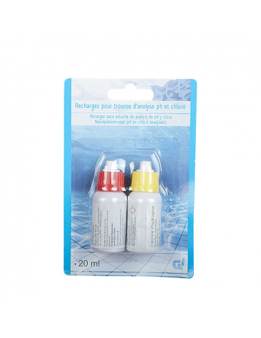 DIFFUSION 343120 Recharge pour trousse d'analyse pH et chlore - 20 ml