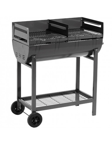DIFFUSION 341416 Barbecue à charbon cuve en acier sur chariot LEWIS - 93 x 47 x H.98 cm