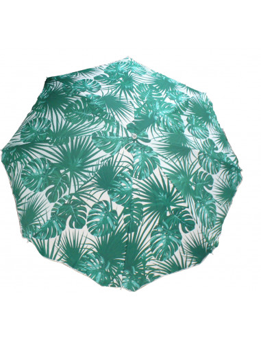 DIFFUSION Parasol inclinable SUN motif feuillage - Ø160 x H.195 cm