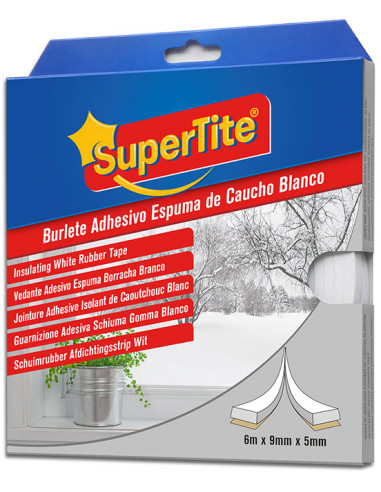 SUPERTITE 2706 Jointure adhésive isolant en caoutchouc marron - 5 mm x 9 mm x 6 m