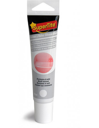 SUPERTITE 2719 Mastic silicone blanc pour cuisines et salles de bains - 85 mL