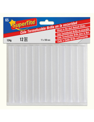 SUPERTITE 2765 Colle thermofusible "brille dans le noir" - 124 g, Ø11 mm x 10 cm