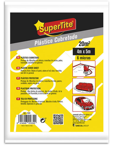 SUPERTITE 1634 Plastique protecteur peinture - 4 x 5 m