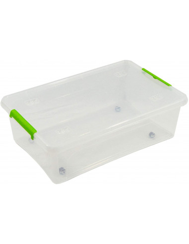 ARTPLAST MP40TTV Bac de rangement en plastique TUOBOX avec roulettes - 58,5 x 39 x H.17 cm