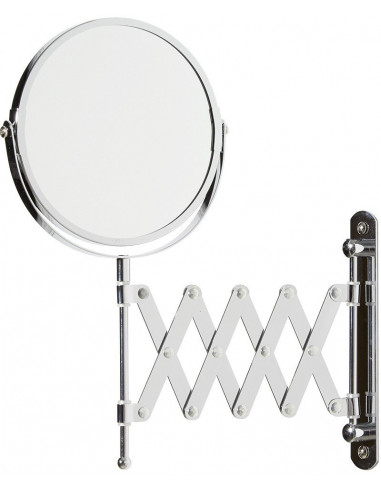 DIFFUSION 407044 Miroir rétractable à fixer double face grossissant x1 et x2 - Ø15 x 5 cm