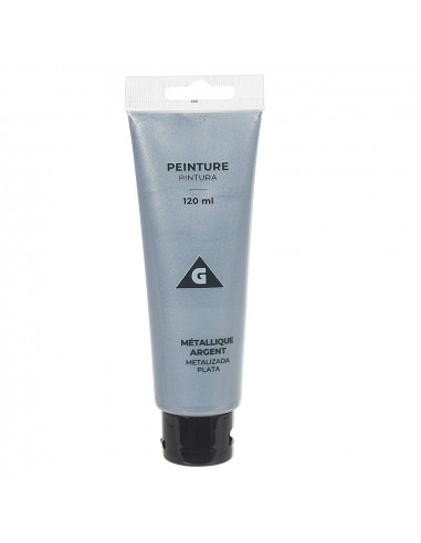 DIFFUSION 544719 Peinture Tempera argent métallique - 120 mL