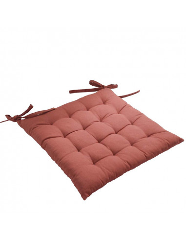 DECOSTARS Galette de chaise piqué Terre cuite - 40 x 40 cm