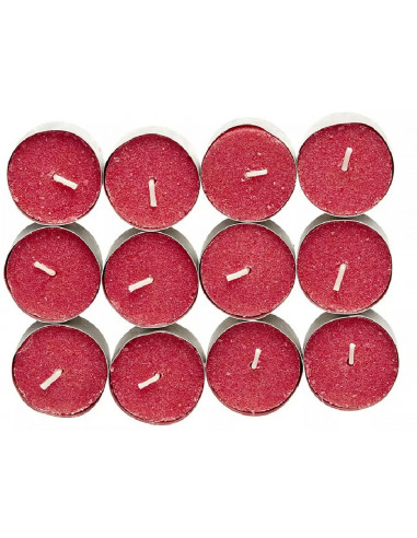 DIFFUSION 428893 Set de 12 bougies chauffe-plats rouge - Ø4 x H.1,2 cm