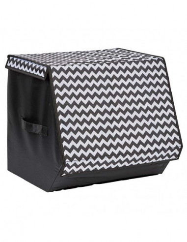 DIFFUSION 557220 Boîte de rangement à ouverture frontale motif chevron H35 cm - 38 x 35 x H.35 cm