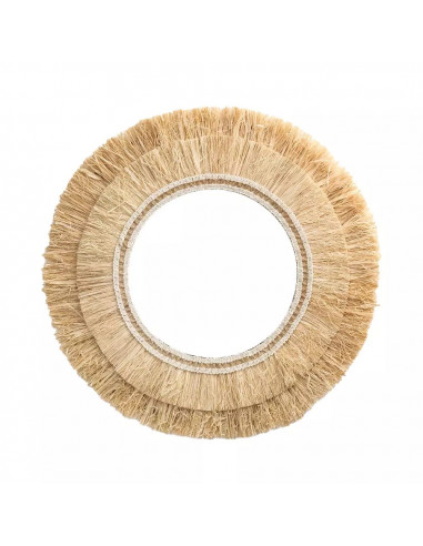 DIFFUSION 569901 Miroir rond décor fibre végétale - Ø40 cm