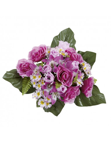 DIFFUSION 333685 Bouquet de 24 fleurs artificielles violet - 44 x 30 x 20 cm