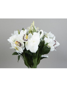 DIFFUSION 333685 Bouquet de 24 fleurs artificielles violet - 44 x 30 x 20 cm