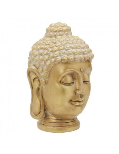 DIFFUSION 569891 Tête Bouddha dorée - 20 x 20 x H.32 cm