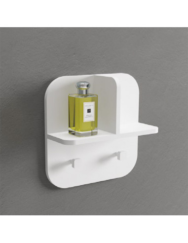 T&W XA-P028 Étagère de salle de bain blanche - 30 x 30 x 10 cm