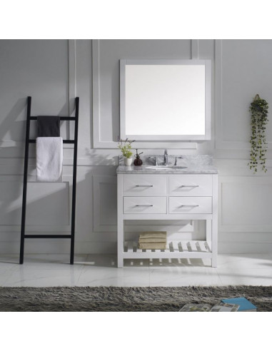 RUTH BUILDING Ensemble meuble de salle de bain avec miroir Gris clair - 80 x 48 cm