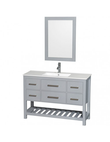 RUTH BUILDING Ensemble meuble de salle de bain Gris clair - 120 x 48 cm