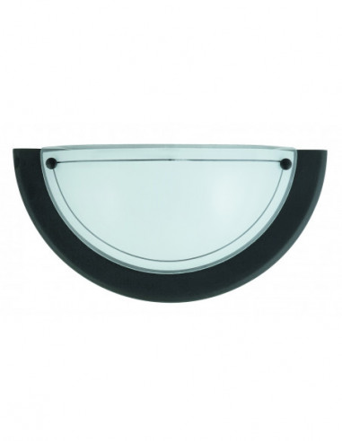 RABALUX 5163 Luminaire mural UFO verre noir - E27 60W, Ø310 mm