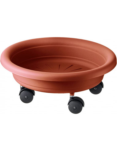 ARTPLAST LAM.033.SV.CO Soucoupe à roulettes SOTTOVASO LAMPO Terracota - Ø33 x H.13 cm