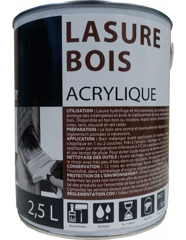 RECA BAT114479 Lasure acrylique BATIR incolore - 2,5 L