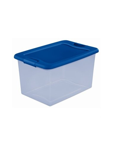 STERILITE 14974506 Bac de rangement en plastique bleu - 61L