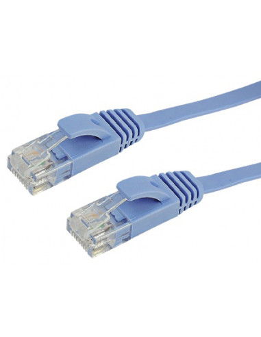 KYOSTAR 913079 Cordon Ethernet plat RJ45 bleu mâle/mâle Cat6 - 10 m